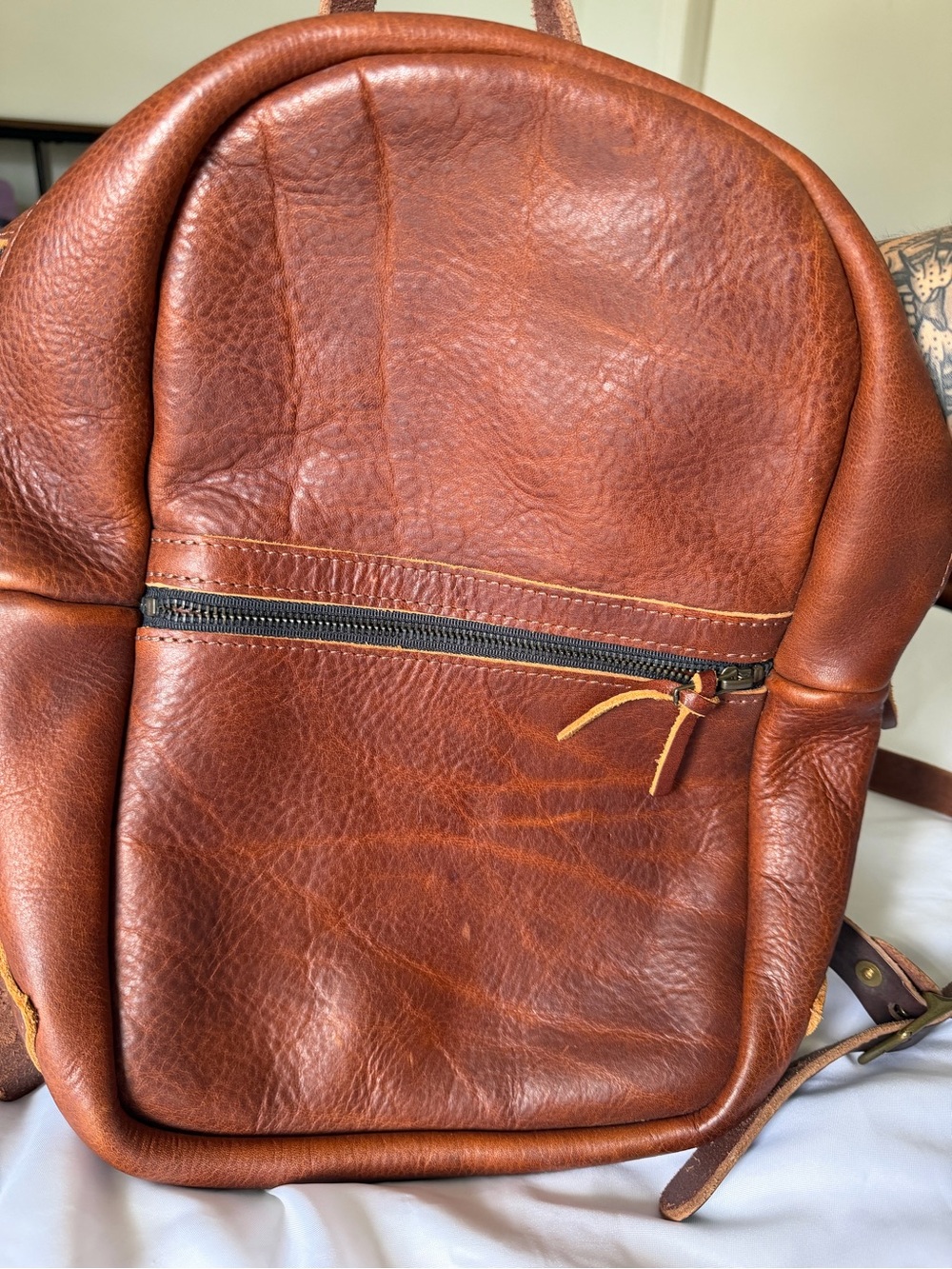 Go Forth Goods Classic Zippered backpack Medium in saddle - Picture 8 of 11